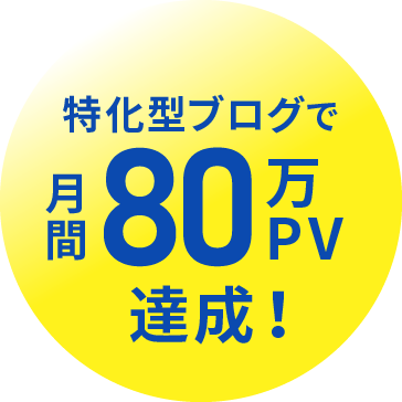 特化型ブログで月間80万PV達成！